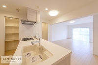 リビング:広々したリビングです。ソファーやテーブルを置いても窮屈感がありません！陽当り良好なので明るく暖かい空間で、居心地の良いLDKでのんびりと過ごす休日も有意義で悪くないですね！