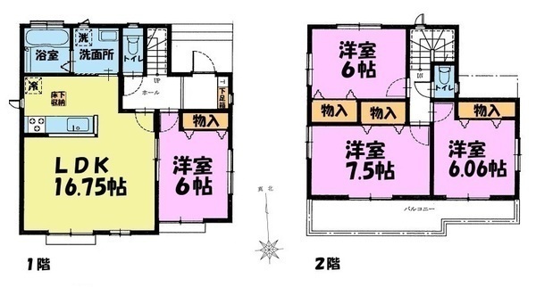 間取図/区画図:4LDKの魅力的な間取り！収納豊富で荷物が多い方も安心です！
家族とのお家時間もゆったりと過ごせそうですね。