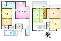間取図/区画図:お手軽、ワイドな5DK！軽駐車可能です！