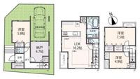 間取図/区画図:珍しい3階建ての4LDK！お子様の多いご家庭や、お仕事部屋としても便利！