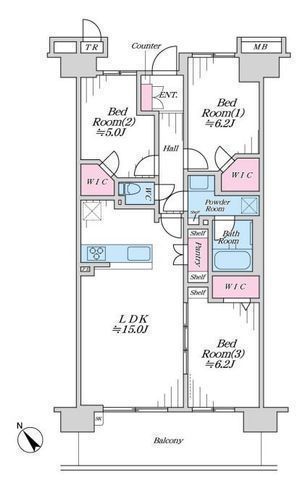 間取図/区画図:【新規内装リノベーション物件!ペット飼育可能!トリプルWICの3LDK!】