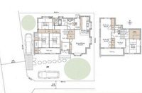 間取図/区画図:【一条工務店施工、こだわりの注文住宅！建物面積174.75平米！】土地297.25平米、大きな南庭で陽当り良好！駐車場2台可能、再建築も可能です！