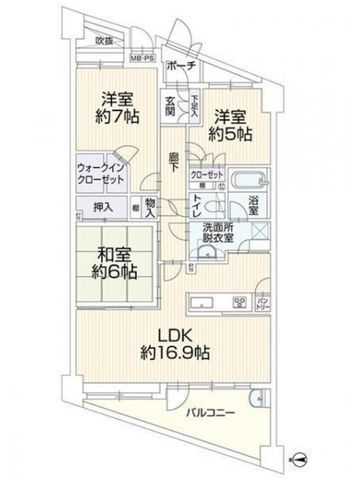 間取図/区画図:【ペットと暮らせる好立地。陽当たり良好な3LDKマンション】バス停まで徒歩3分、コンビニや公園が近く快適に暮らせる好立地リフォーム済みで即内覧できます！